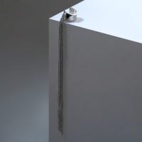 Серьга &laquo;Кафф&raquo; 4 цепочки, цвет серебро