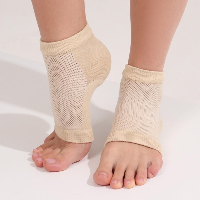 Напяточники для педикюра, увлажняющие, 16 &times; 8,5 см, ONE SIZE, цвет бежевый