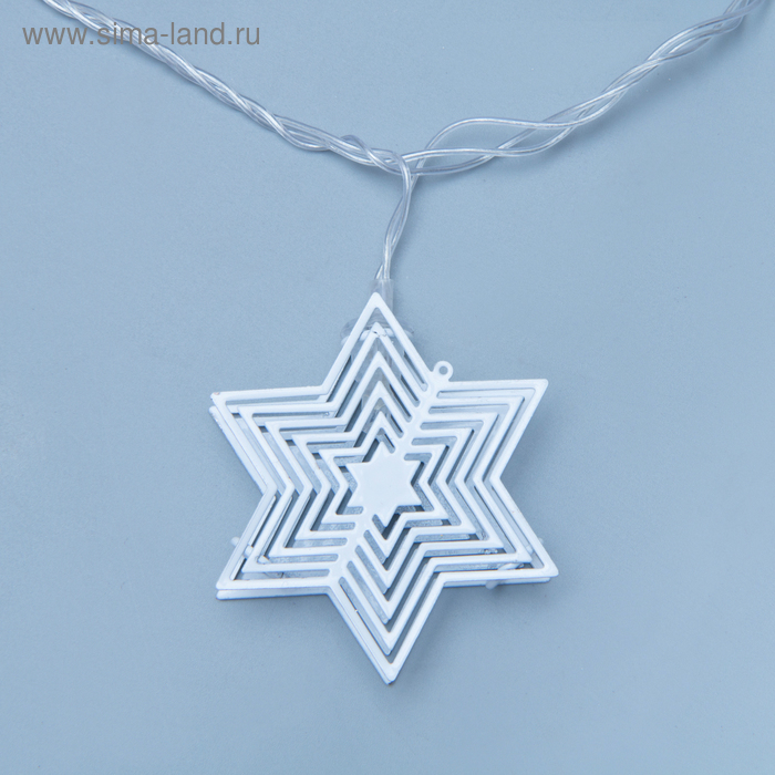 Гирлянда &laquo;Нить&raquo; 4 м с насадками &laquo;Новогодняя сказка&raquo;, IP20, прозрачная нить, 20 LED, свечение мульти, 8 режимов, 220 В