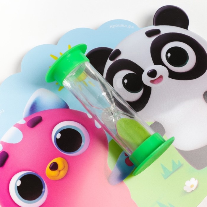 Набор зубная щётка и детские песочные часы для чистки зубов на присоске &laquo;Малыши-кругляши&raquo;