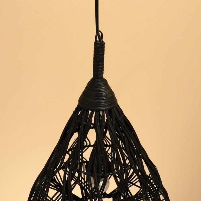 Светильник потолочный из ротанга "Саламет" 1х120Вт, Е27, 30х30х40 см, чёрный