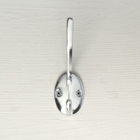 Крючок мебельный ТУНДРА TKD012, двухрожковый, хром Крючок мебельный ТУНДРА TKD012, двухрожковый, хром