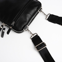 Сумка мужская TEXTURA, через плечо, натуральная кожа, цвет чёрный