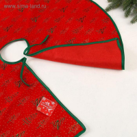 Полянка под ёлку "Ёлочки в снежинках" d-75 см, красно-зелёный