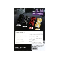 Наушники беспроводные K26, TWS, вкладыши, BT 5.0, 35/260 мАч, дисплей, чёрные