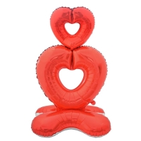 Шар фольгированный 55" &laquo;Большое красное сердце на подставке&raquo;, под воздух