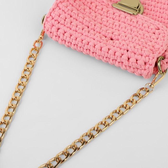 Цепочка для сумки, с карабинами, алюминиевая, 13,5 × 20,5 мм, 60 см, цвет золотой Цепочка для сумки, с карабинами, алюминиевая, 13,5 × 20,5 мм, 60 см, цвет золотой