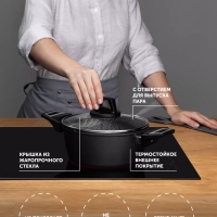 Кастрюля со стеклянной крышкой 20 см Graphit-20C 2,2 литра