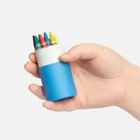 Набор цветных карандашей с мелками Kiddo Tube, голубой с оранжевым