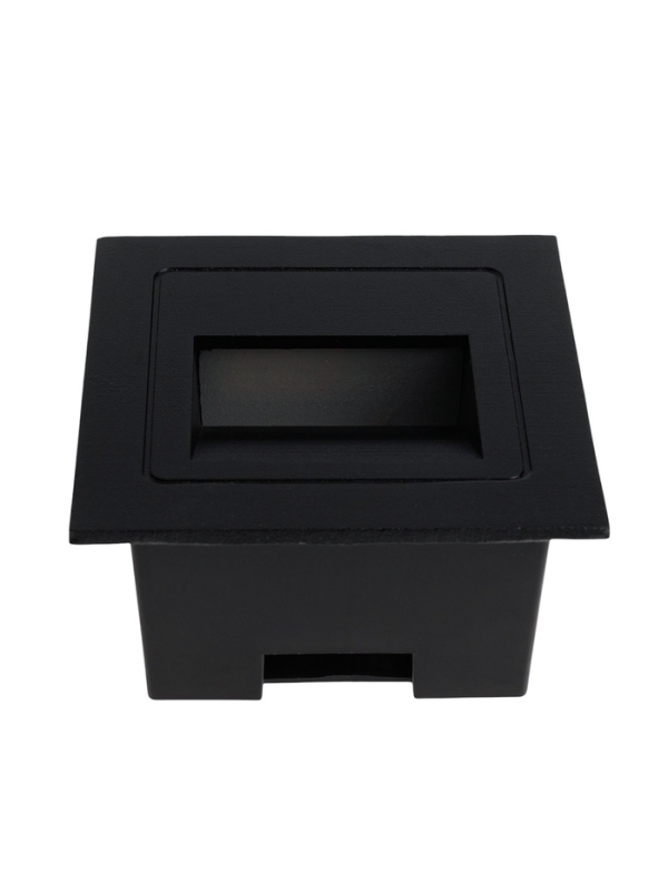 Встраиваемый светильник для лестницы, IP65, 3 Вт, 4000К, 68x68, квадрат, черный