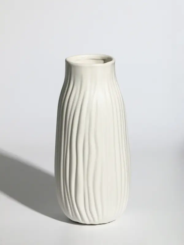 Ваза керамика настольная "Флоранс" волны, 22х9х6,5 см, белый