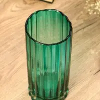 Ваза стекло настольная "Верена" 25,5х10 см, зелёный