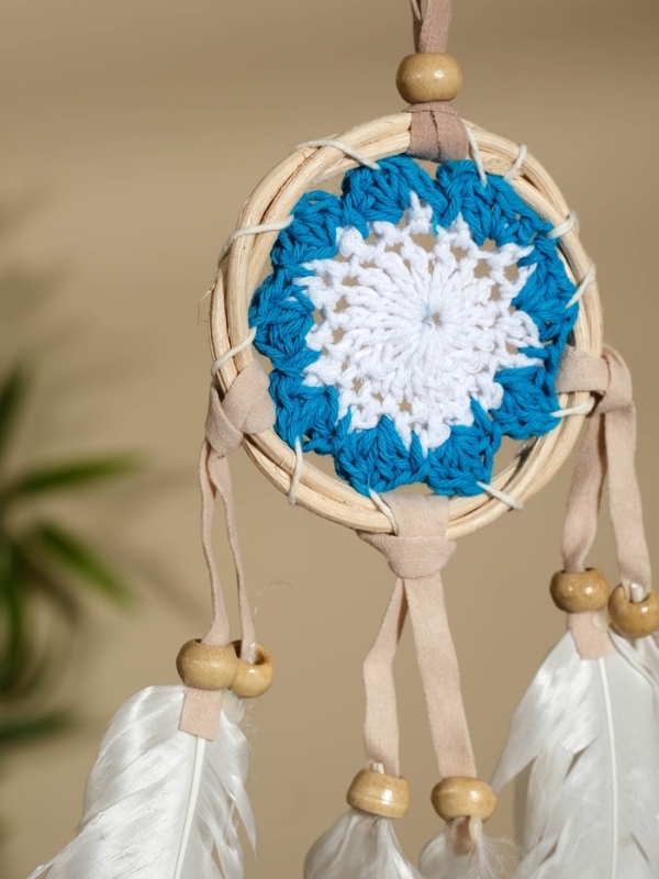 Ловец снов 7х30 см. бело-голубой