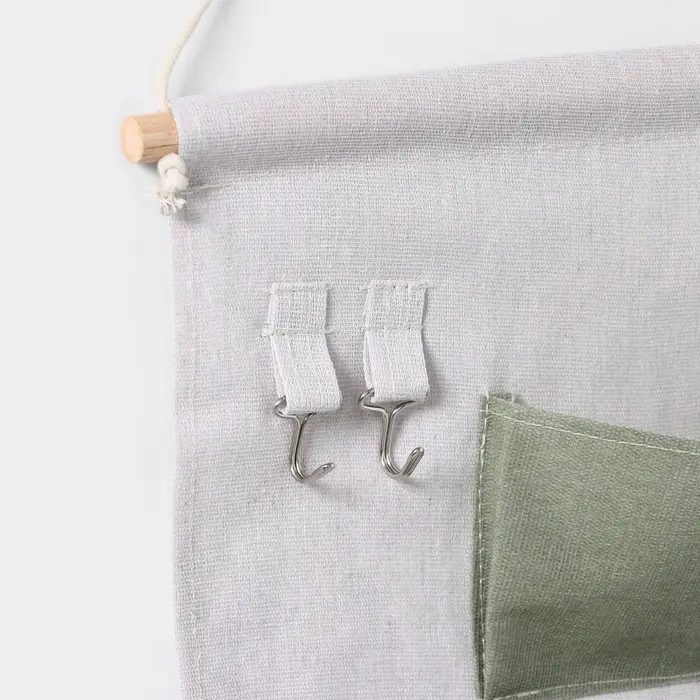 Органайзер подвесной с карманами Доляна Leaves, 7 отделения, 50&times;38 см, цвет зелёный