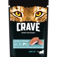 Влажный корм Crave для кошек, пауч лосось  в желе 70г