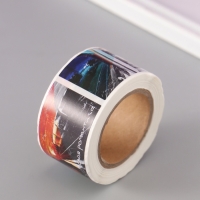 Наклейка бумага "Романтика поездов" 3х5 см 200 шт в рулоне