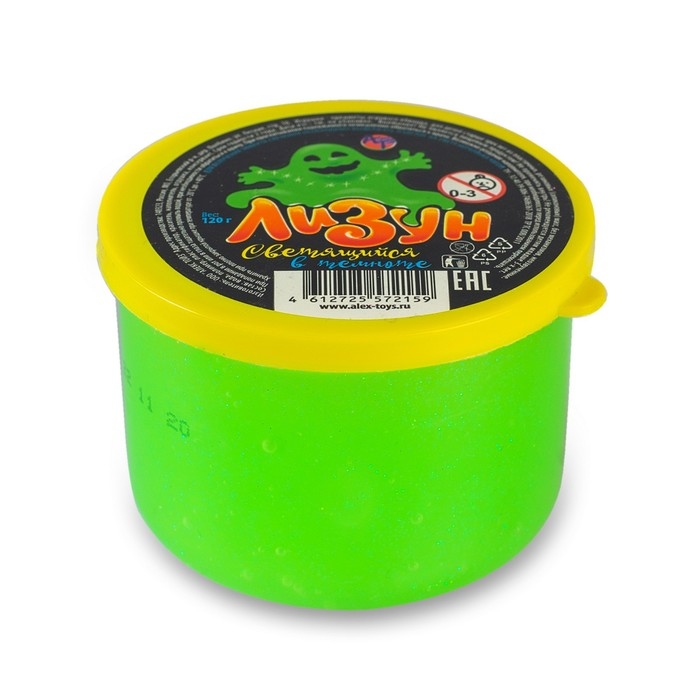 Лизун светящийся в темноте, 120 г, цвет МИКС