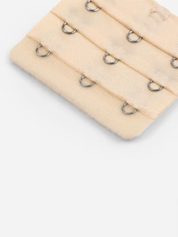 Застёжка для бюстгальтера, удлинитель, 3 ряда 3 крючка, 5&times;5.5 см, бежевая