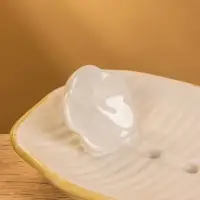 Мыльница "Флора" керамика, цв. бежево-белый, 14х9,5х4 см