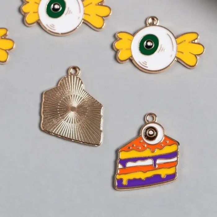 Декор для творчества металл, эмаль "Глаз" МИКС 2х1,8 см