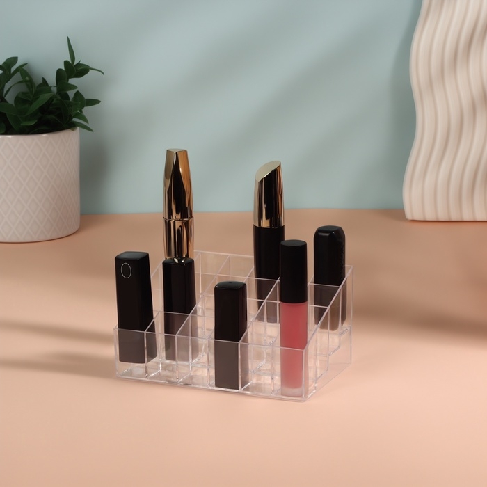 Органайзер для хранения, 24 секции, 14,5 &times; 9,5 &times; 7,5 см, в картонной коробке, цвет прозрачный