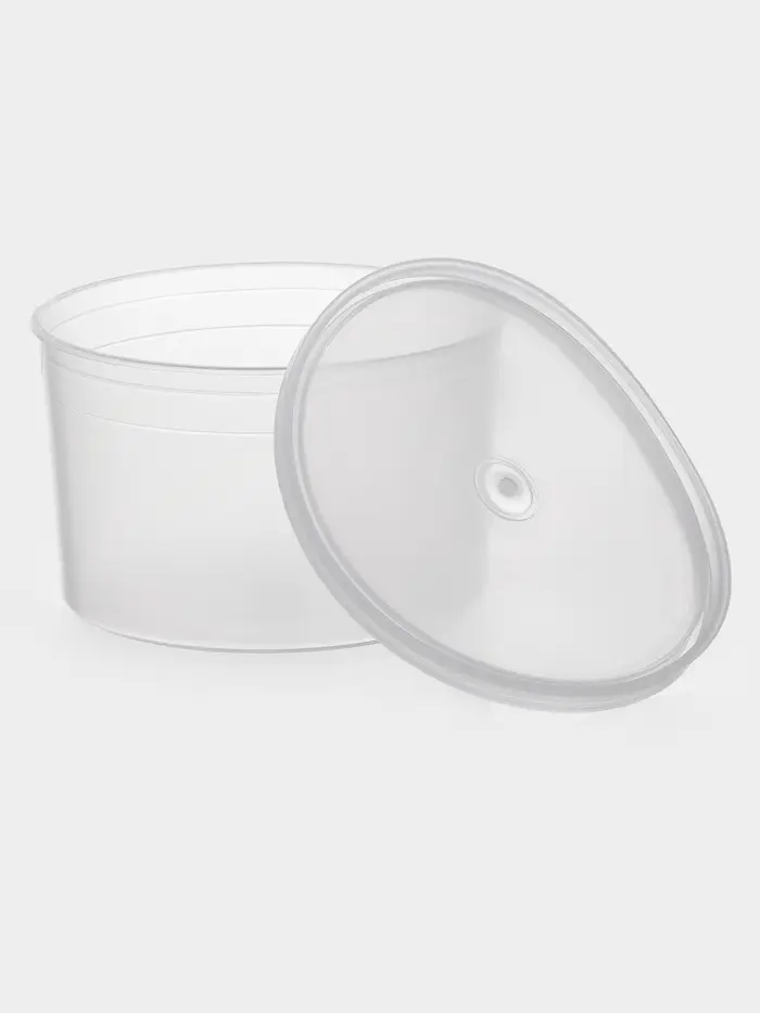 Контейнер пищевой ПластоС, 600 мл, с герметичной крышкой, d=13 см, h=8 см, пластик, прозрачный