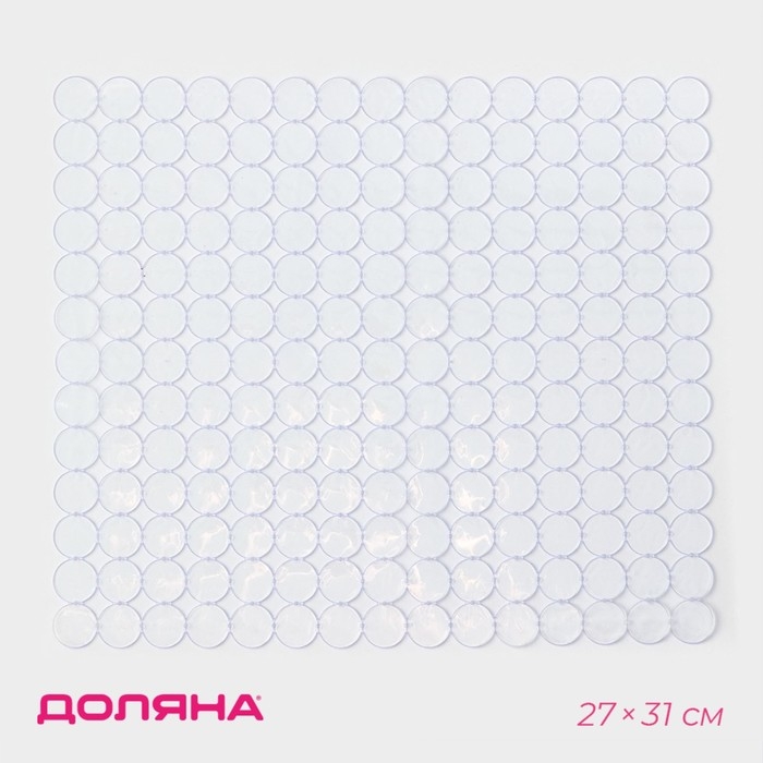 Коврик в раковину Доляна &laquo;Миро&raquo;, 27&times;31 см, прозрачный