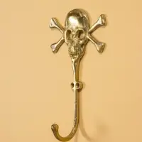 Крючок настенный &laquo;Весёлый Роджер&raquo;, 22&times;13.5&times;5.5 см, алюминий, золото