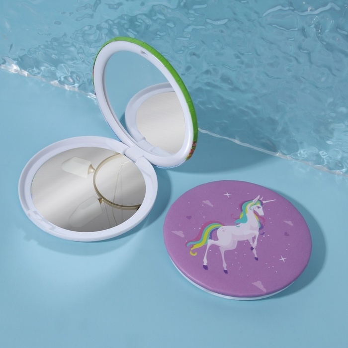 Зеркало складное &laquo;Единорог&raquo;, d = 7,5 см, рисунок МИКС