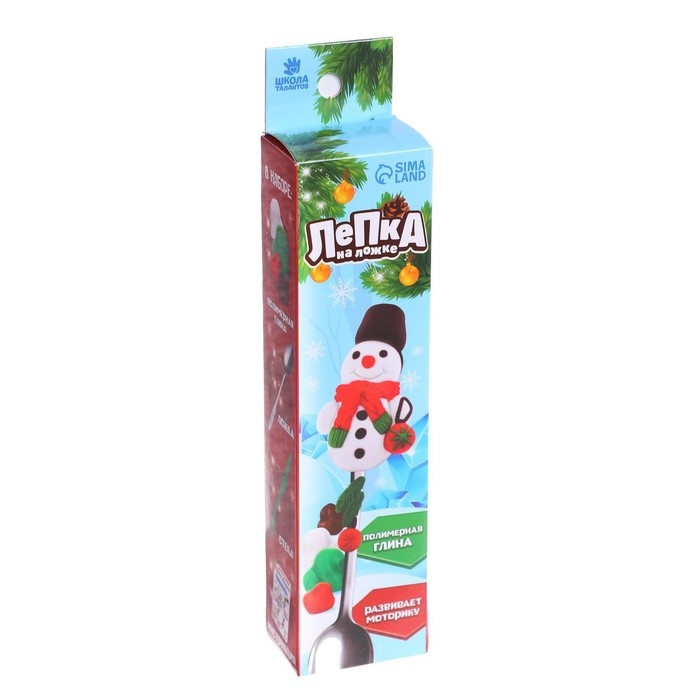 Ложка для декора полимерной глиной &laquo;Новый год! Снеговик в шарфике&raquo;, новогодний набор для творчества