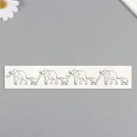 Переводная тату на тело чёрная &laquo;Браслет. Слоны&raquo;, 20&times;3 см