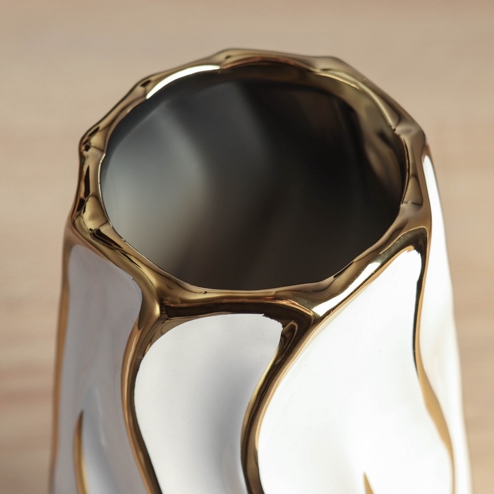 Керамическая ваза декоративная настольная &laquo;Грант элит&raquo;, для цветов, сухоцветов, d-7.5 см, 29&times;12 см, белый