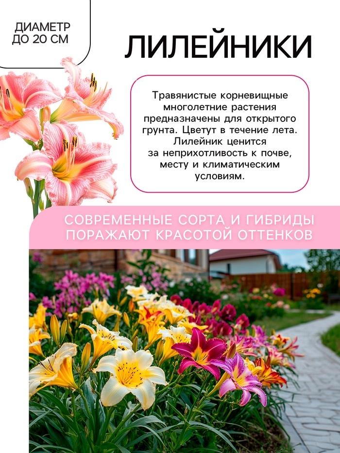 Лилейник Oriental Ruby, многолетник, корневище в пакете с торфогрунтом, р-р I, 1 шт.