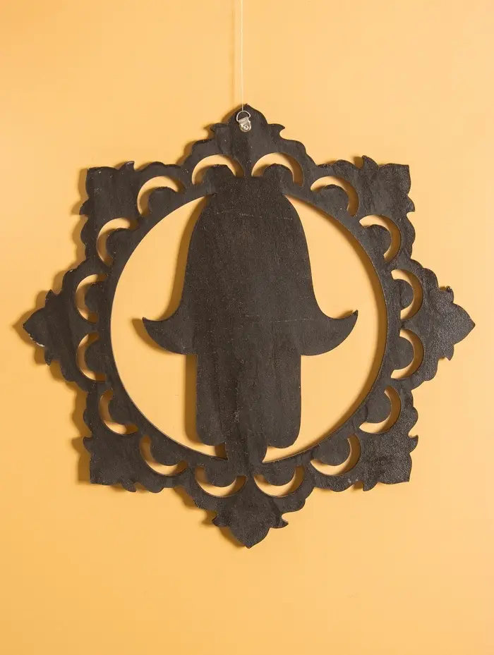 Панно "Хамса" МДФ, 40х40х1 см, цв. золото/чёрный