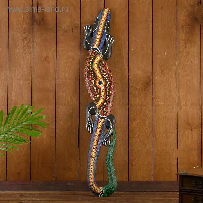 Панно декоративное &laquo;Ящерица геккон&raquo;, 78&times;13&times;1.5 см, МИКС