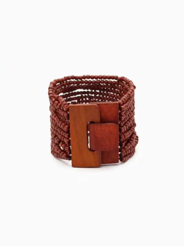 Браслет плетёный 20х5 см, цв. коричневый