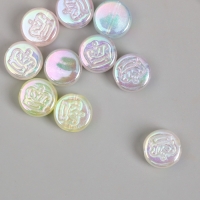 Набор бусин для творчества пластик "Корона на круге" перламутр набор 10 шт 0,7х1,3х1,3 см