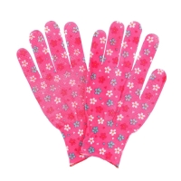 Перчатки нейлоновые, с ПВХ точками, размер 8, МИКС, &laquo;Цветы&raquo;, Greengo