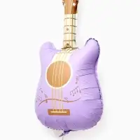 Воздушный шар фольгированный 35" "Гитара" цвет сиреневый