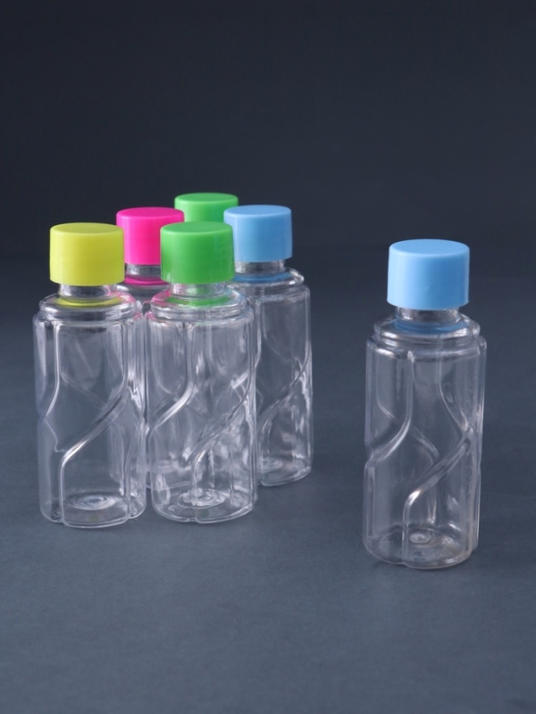 Баночка для скрапбукинга пластик "Бутылочка волна" 50 мл набор 6 шт 3,3х3,3х8,2 см