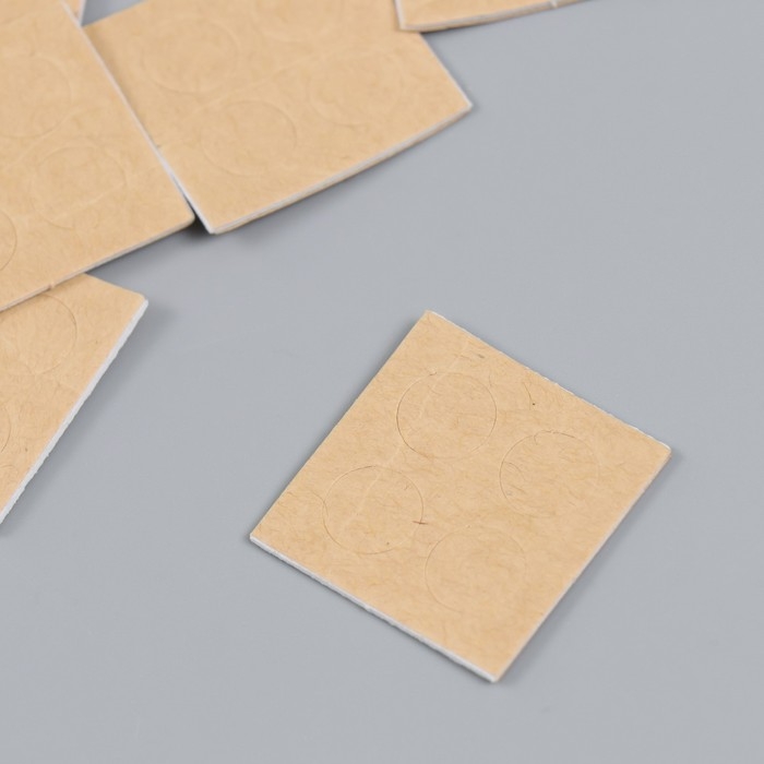 Клейкая лента двухсторонняя "Круглый крафт" на листе 4 шт, набор 60 шт