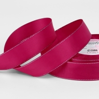 Лента репсовая 25мм*25&plusmn;1ярд(23м&plusmn;1м) серебряные нити №028 ярко-розовый АУ