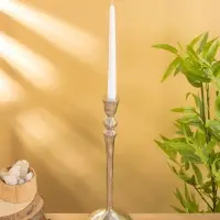 Подсвечник "Айси" алюминий 39 см, цв. серебро