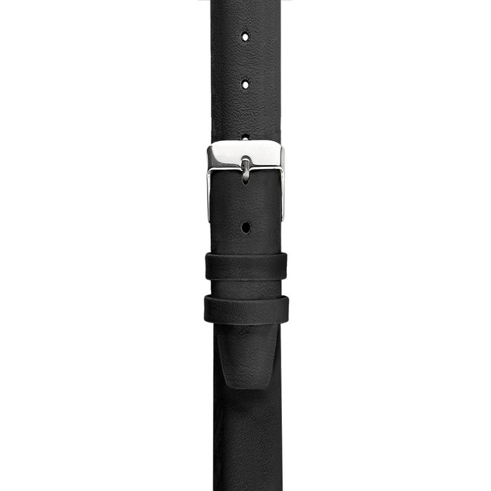 Ремешок для часов, женский, 12 мм, запряжник 65 мм, горт 105 мм, натуральная кожа, чёрный Ремешок для часов, женский, 12 мм, запряжник 65 мм, горт 105 мм, натуральная кожа, чёрный