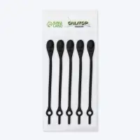 Набор шнурков для обуви, 6 шт., силиконовые, полукруглые, на застёжке, 4 мм, 11 см, чёрный