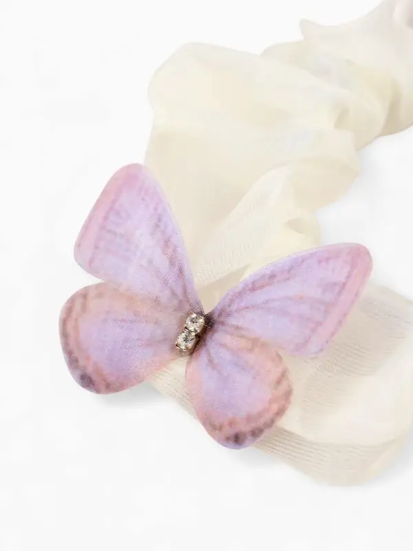 Резинка для волос &laquo;Бабочки&raquo; бежевая, Принцессы