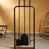 Каминный набор "Угли" сталь, 3 предмета, 30х15х76 см