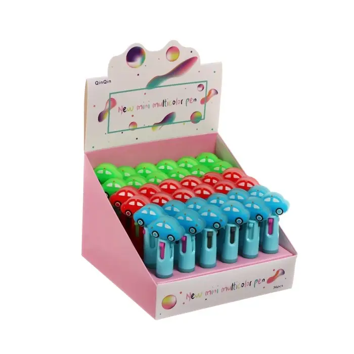 Ручка шариковая автоматическая 4-х цветная, мини, "Машина", МИКС