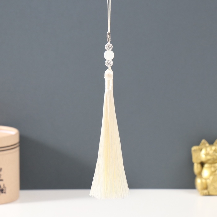 Подвеска текстиль, металл Подвеска текстиль, металл "Бабочка" слоновая кость 1х1,2х16,5 см