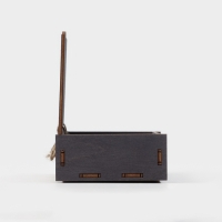 Ящик деревянный для хранения - чекница Доляна, 17,3&times;8,8&times;4,4 см, цвет тёмный